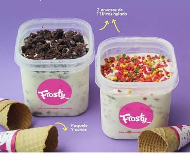 Combo 2 Helados Envase 1.1 Lts + Conos X 9 Und