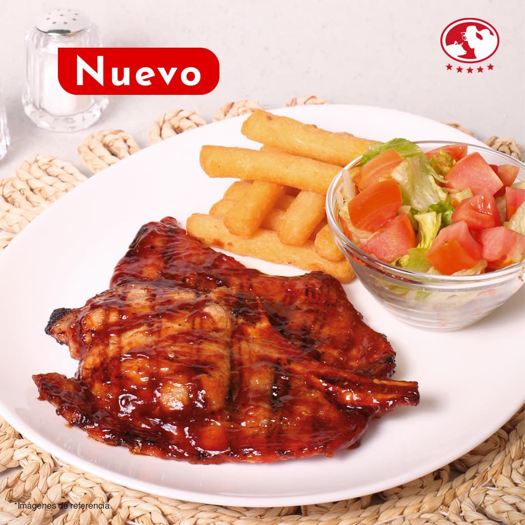 Combo Chuletón de Cerdo en salsa BBQ + bebida