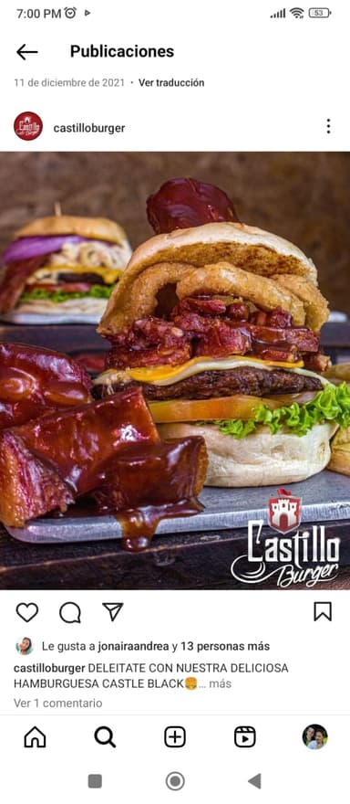 Hamburguesa Castle Black