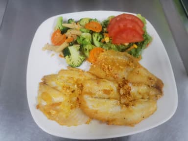 Filete  de pescado  en vapor