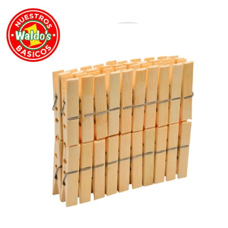 Pinzas Para Ropa Bamboo 40 Piezas