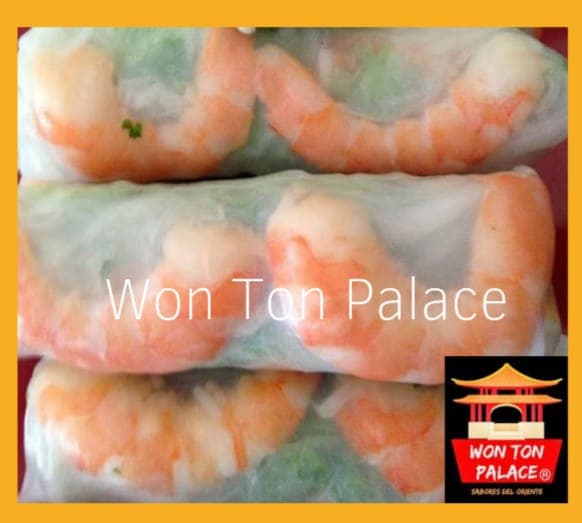 Rollos de Seda con Camarones 2 Pzas
