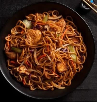 Spaguettis mixto (mediano) en salsa agridulce