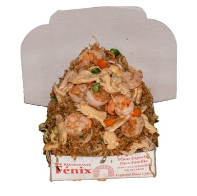 Arroz Frito con Pollo y Camarón