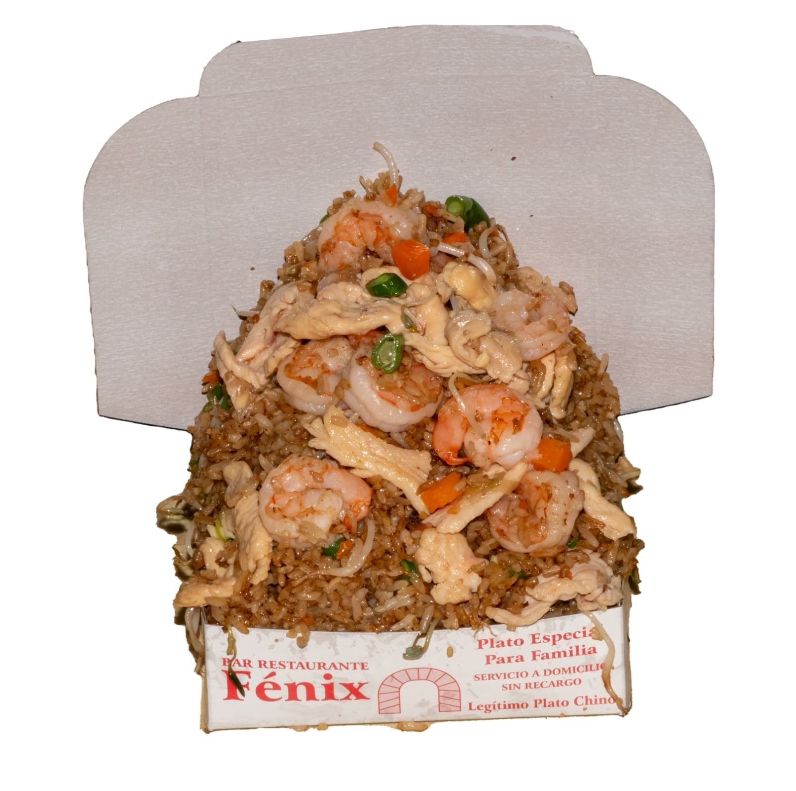 Arroz Frito con Pollo y Camarón