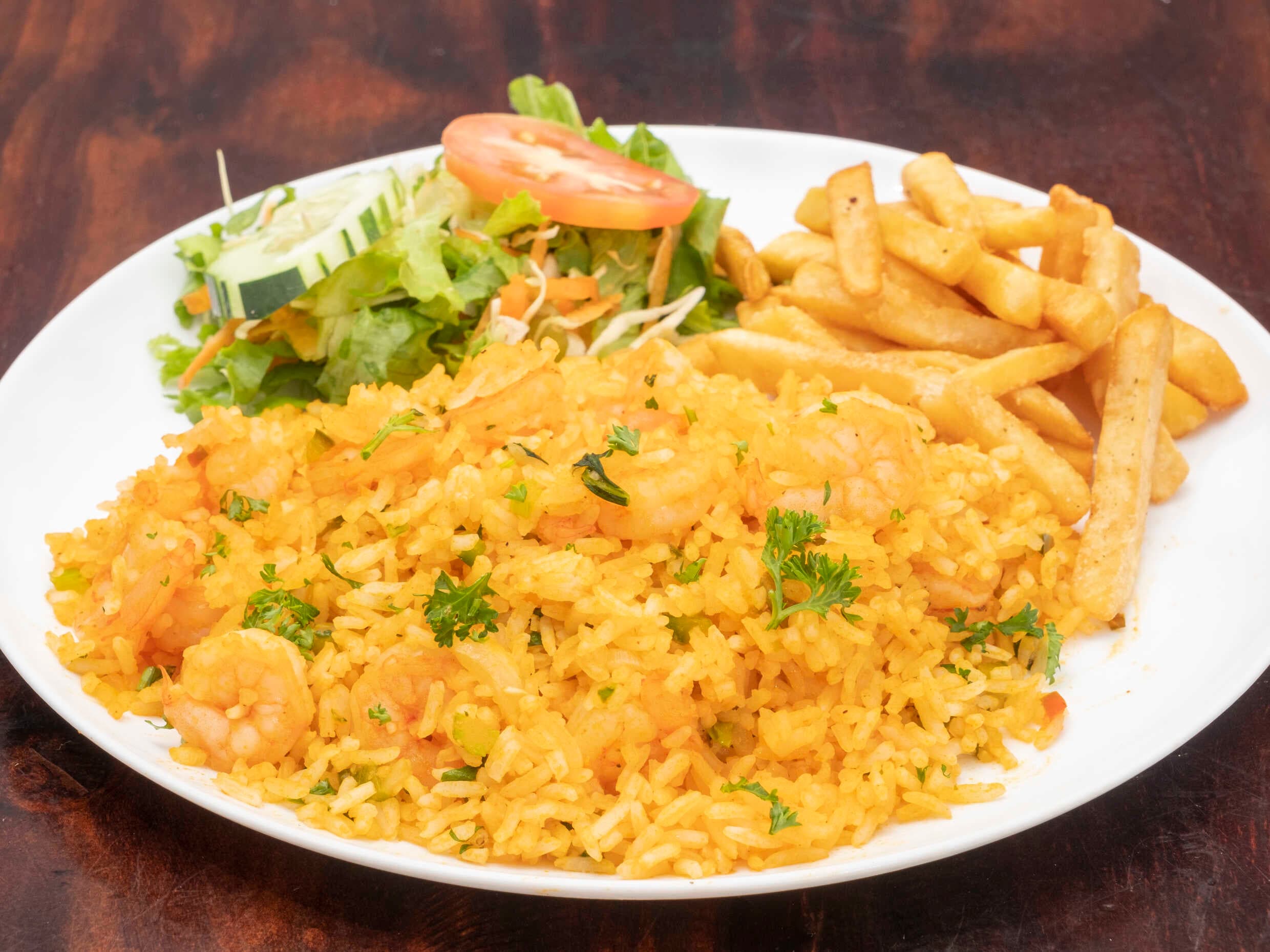 Arroz con Camarones pequeños