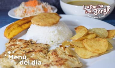 Menú del Día mas Jugo del Día o Mazamorra