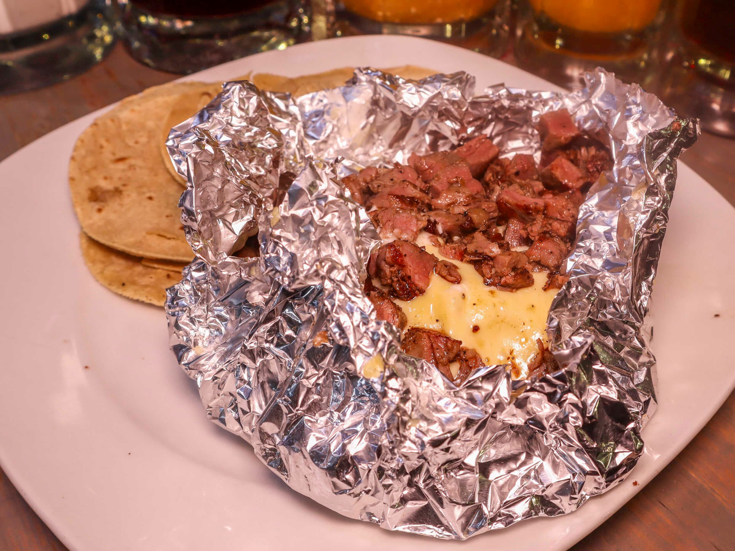 Papa Chilanga con Arrachera