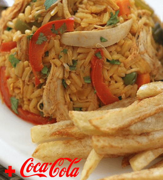 Combo pareja arroz con pollo + bebida 1litro