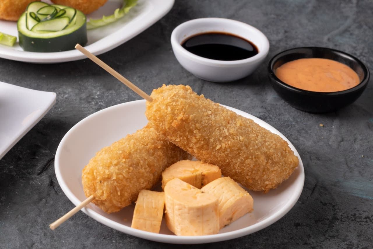 Kushiage de Plátano con Queso