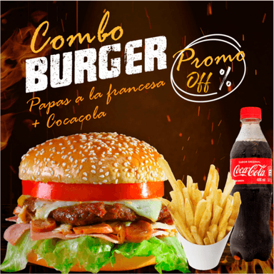 Combo Burger + Papas + Cocacola