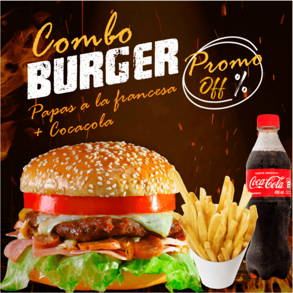 Combo Burger + Papas + Cocacola