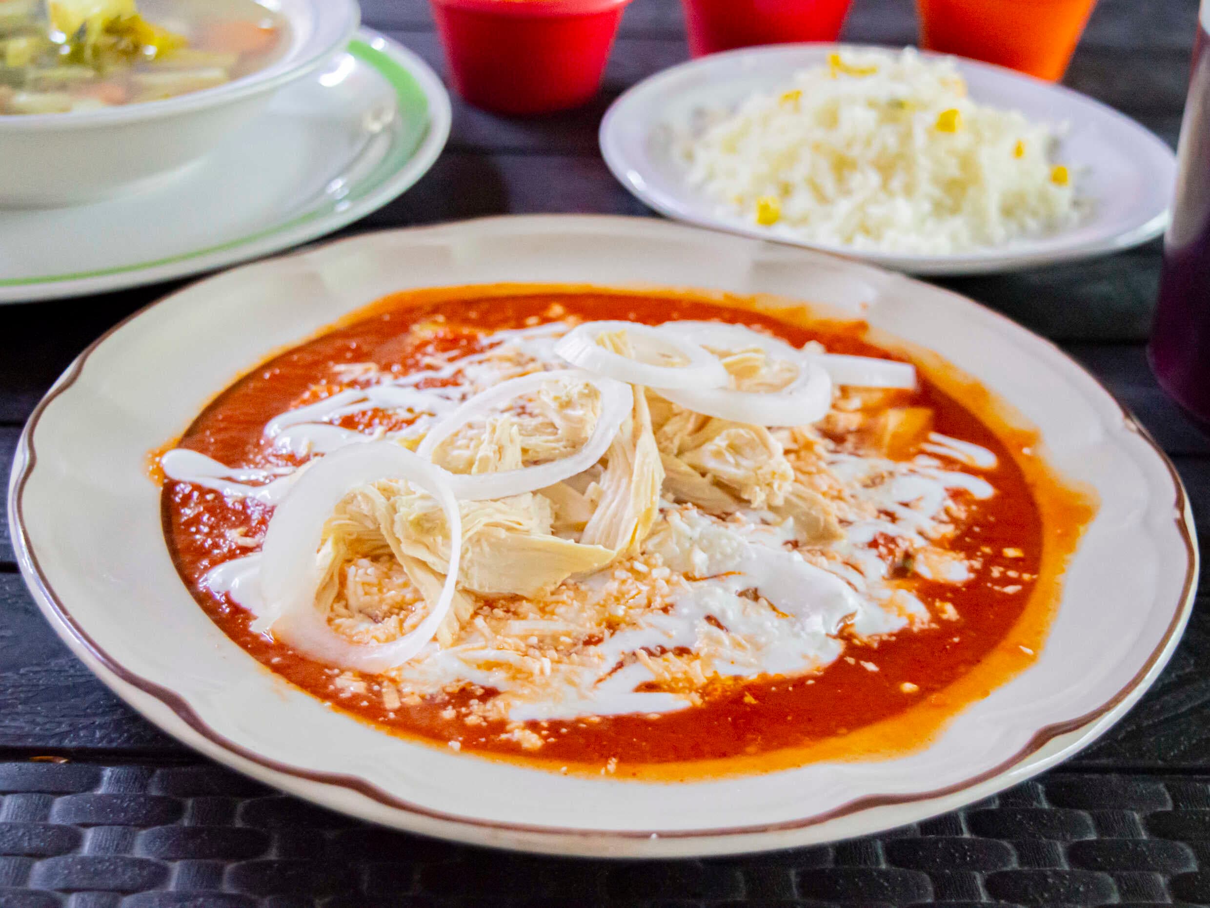 Combo enchiladas, arroz y refresco