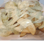 Papa Gajo Bañada en Queso Mozzarella