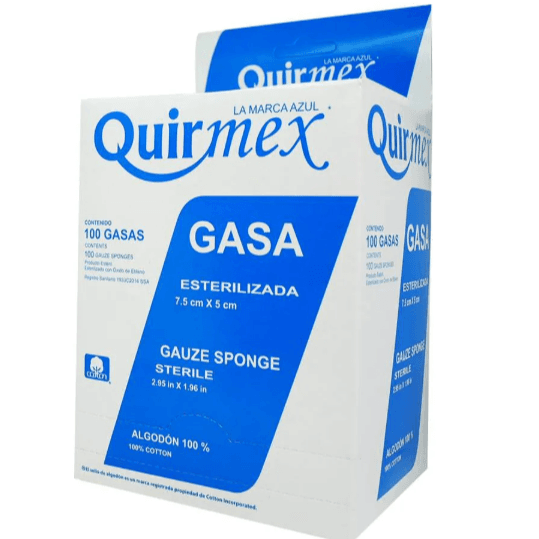 Gasa Quirmex Esteril 7.5X5Cm 100 Sobres