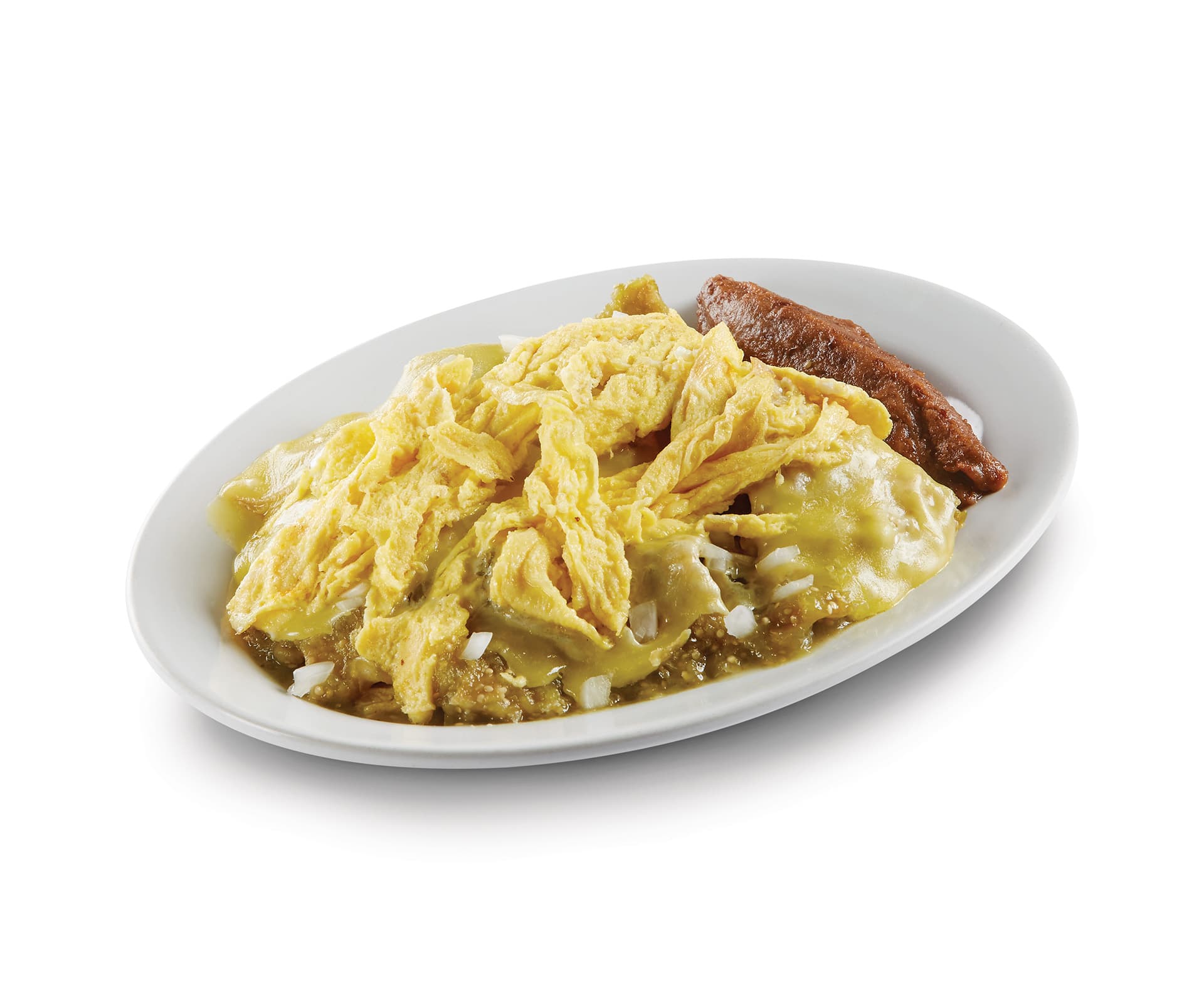 Chilaquiles con Un Huevo Revuelto Gratinados