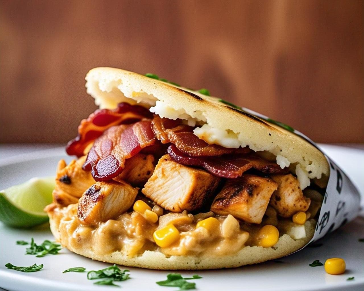 Arepa de Piña en Trozos y Pollo (La Hawaiana)