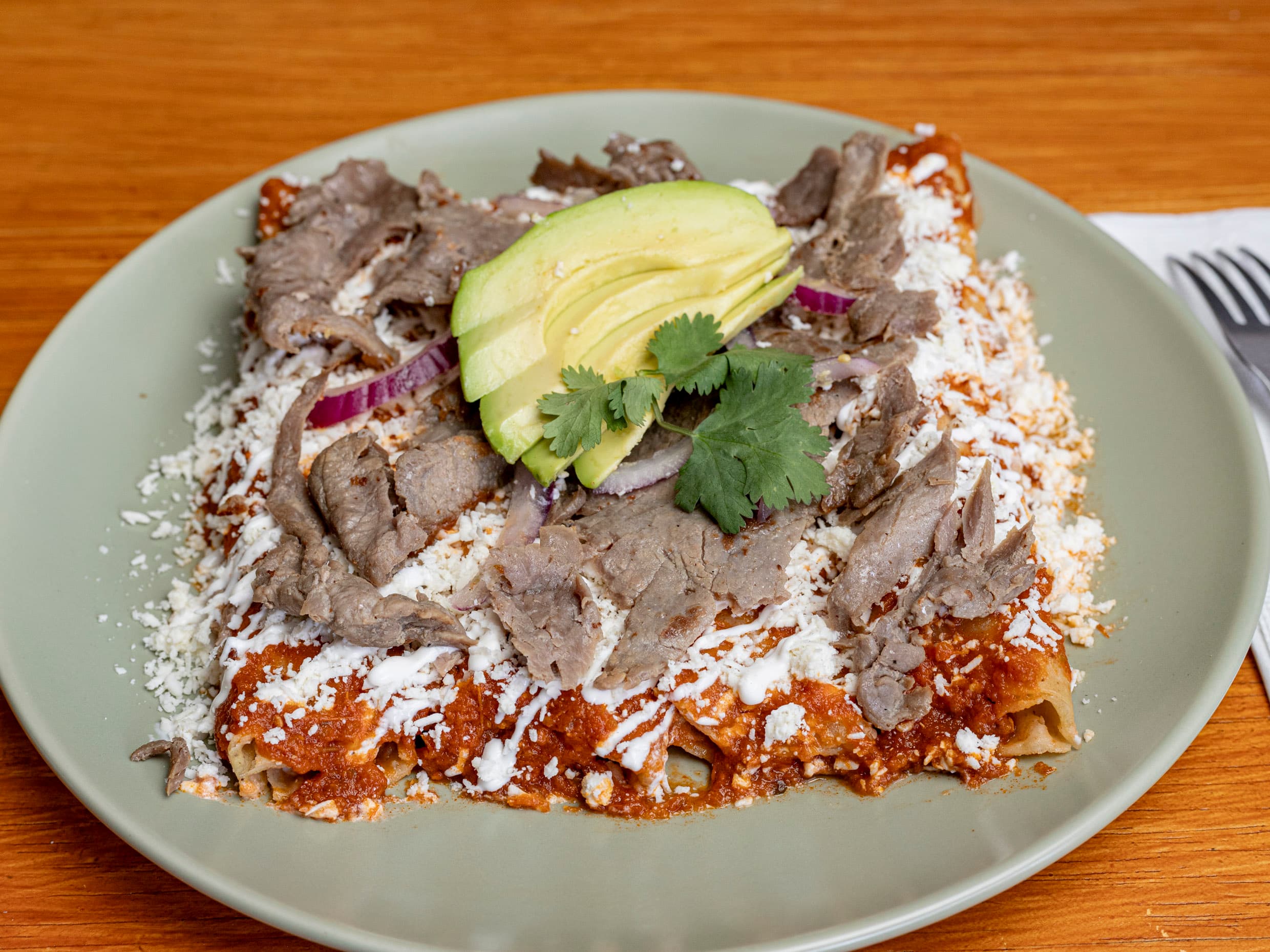 Enchiladas con Cecina