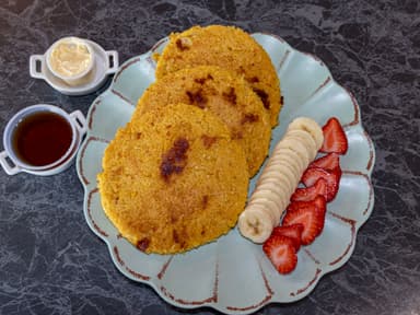 Hot cakes de elote natural de la casa
