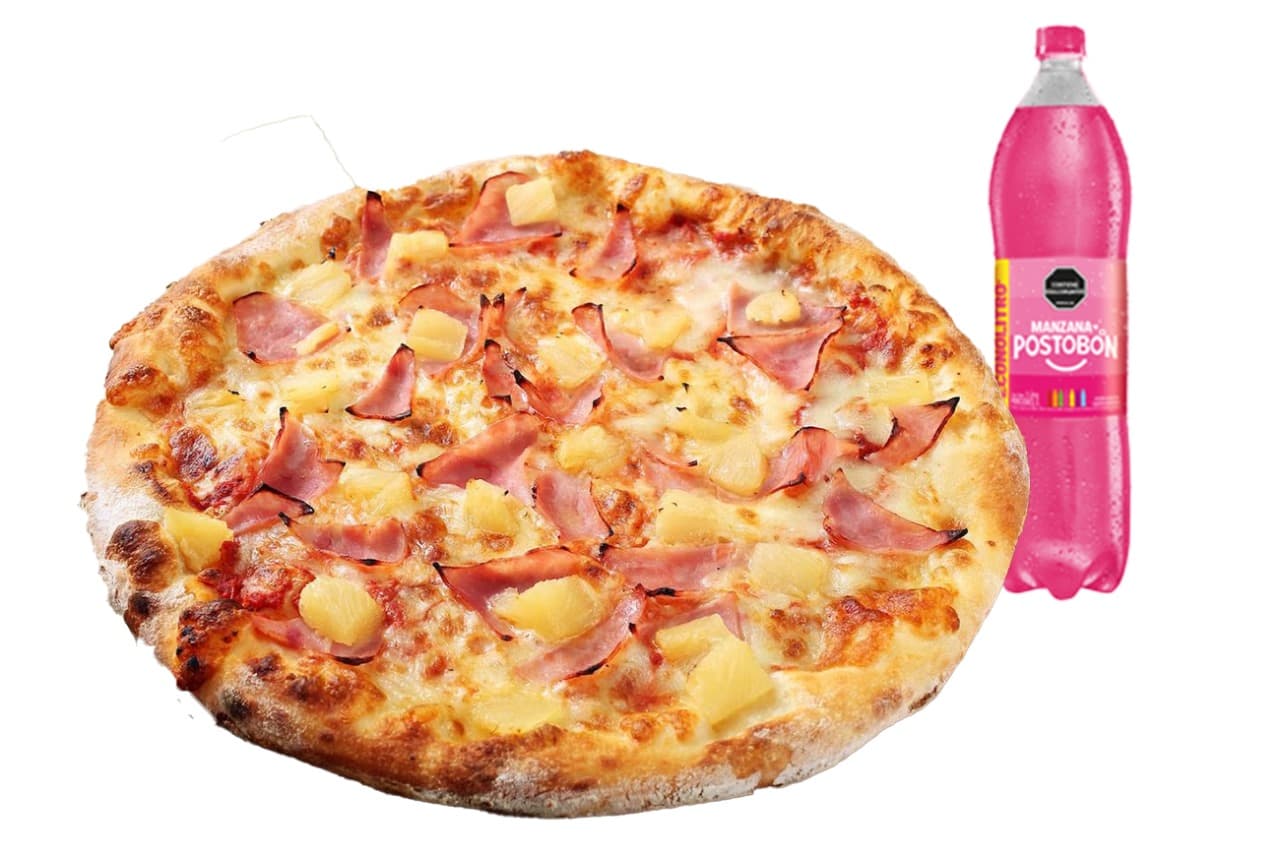 Pizza Hawaiana-Pepperoni (Mediana)+ Econolitro