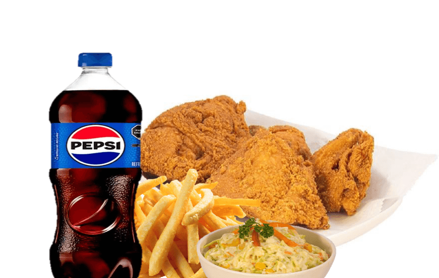 Combo 4 Piezas + 2 Acomp. + Gaseosa 1.5L