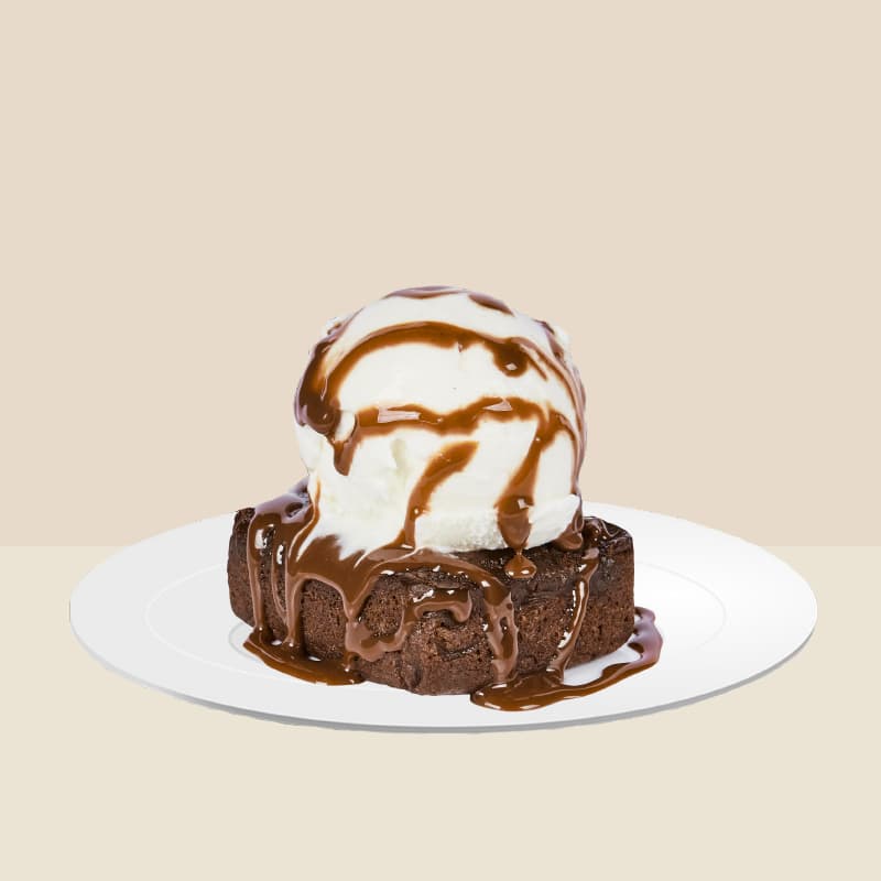 Brownie con Helado Light de Vainilla