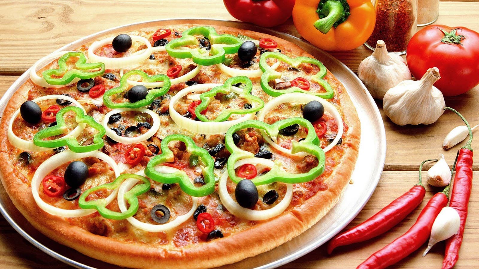 Pizza VEGETARIANA CON POLLO