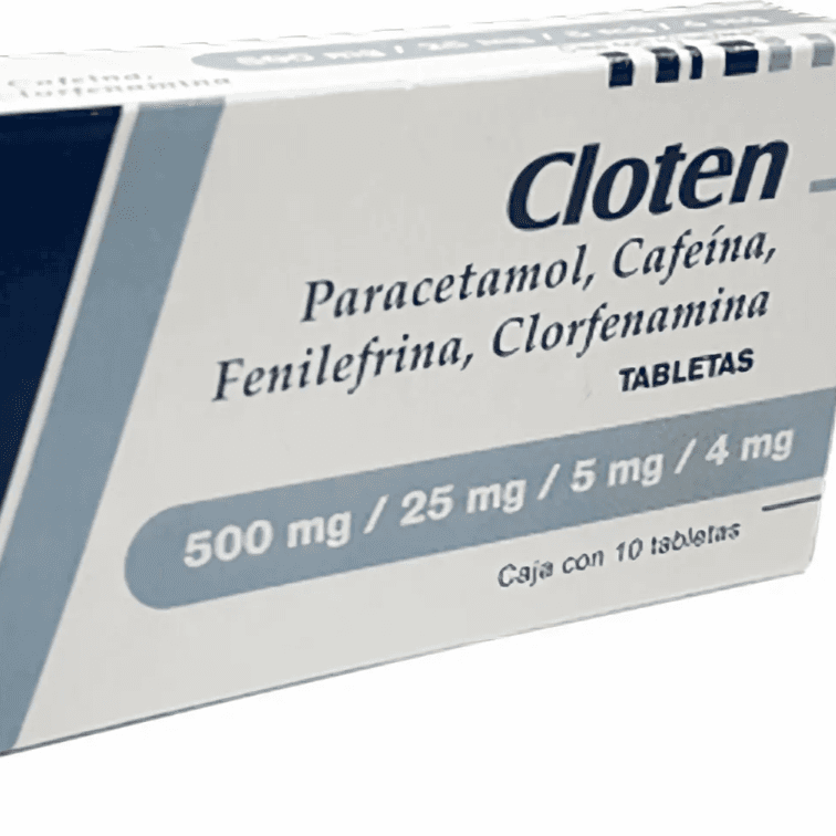 Cloten (500 Mg/25 Mg/5 Mg/4 Mg)