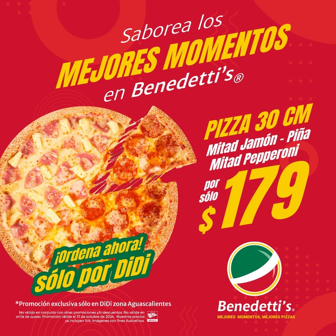 Pizza 30 cm Jamón-Piña y Pepperoni