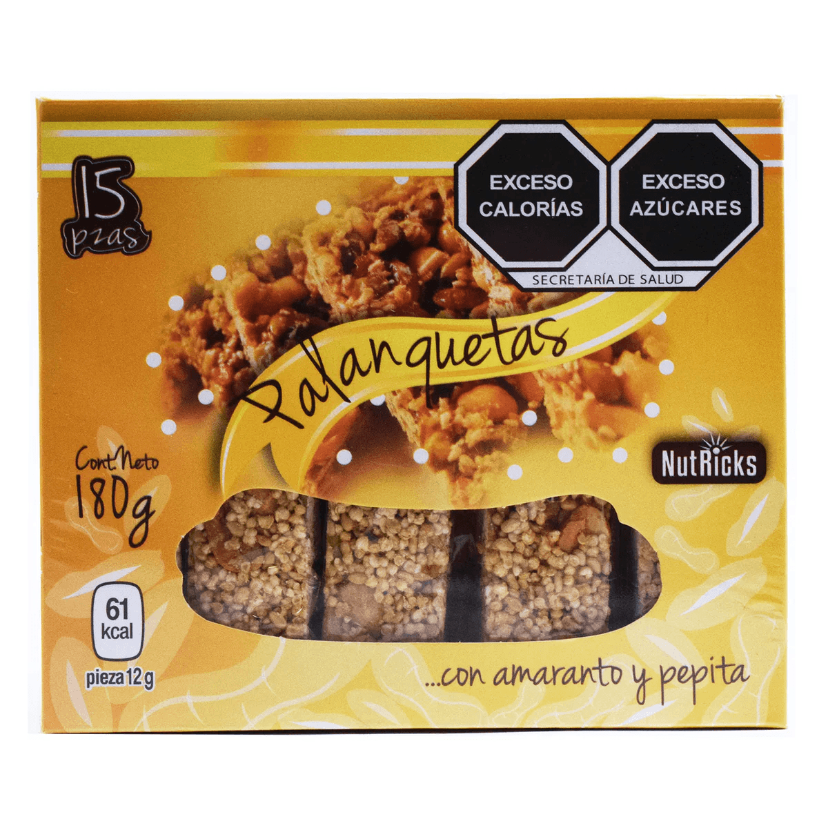 PALANQUETA DE AMARANTO Y PEPITA 15 PZAS 180 G
