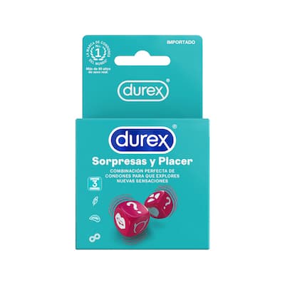 Preservativo Durex Sorpresas y Placer Caja 3 uds