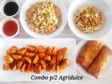 #1 combo P2  Pollo Agridulce y 2 Platillos