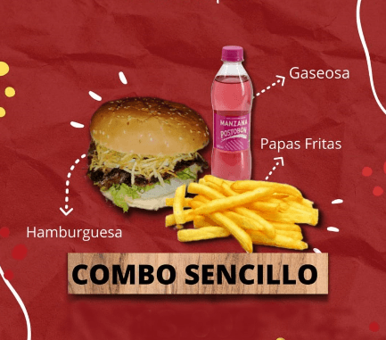 Combo Hamburguesa Tradiconal