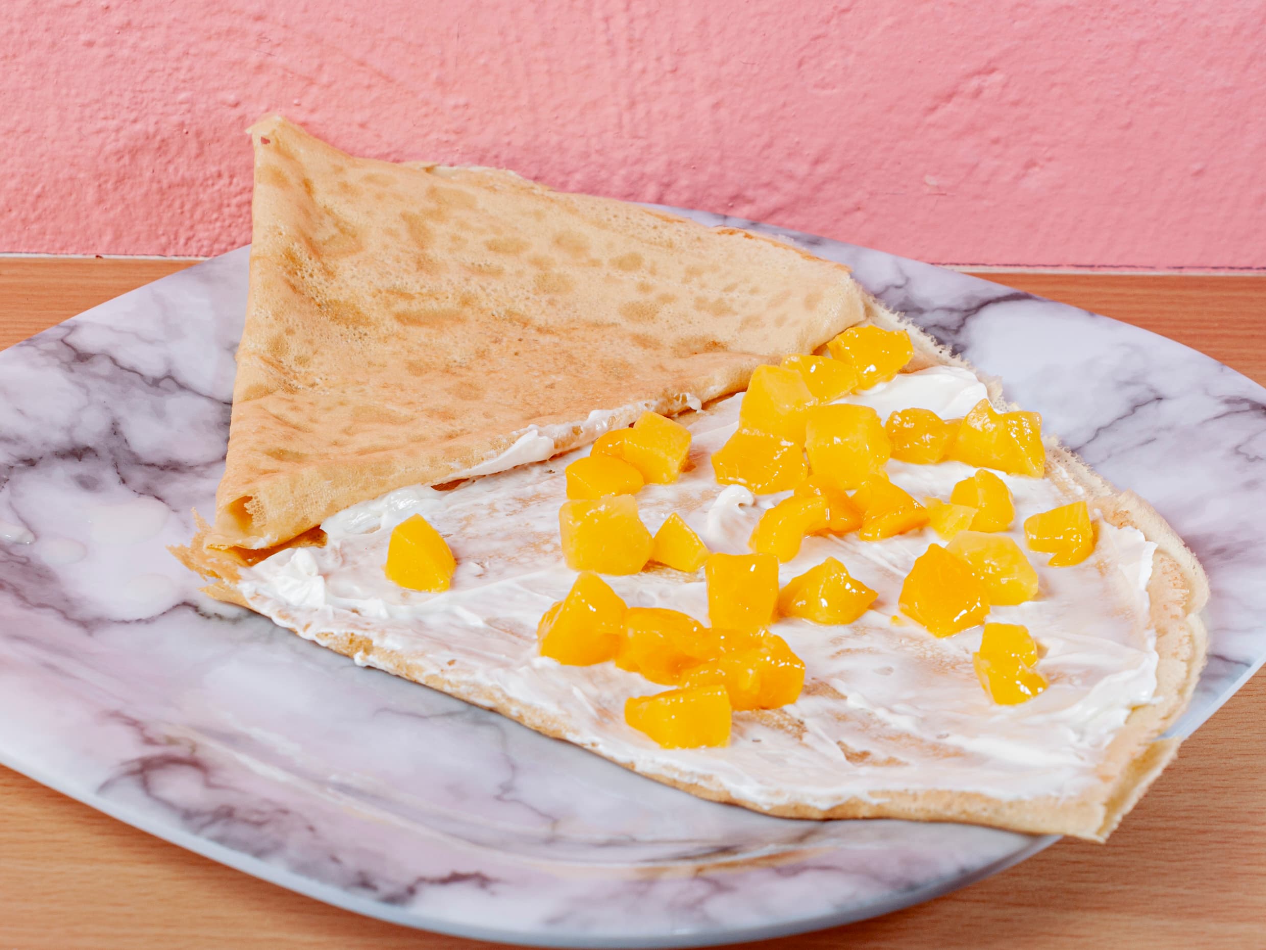 Crepa de Philadelphia con Durazno
