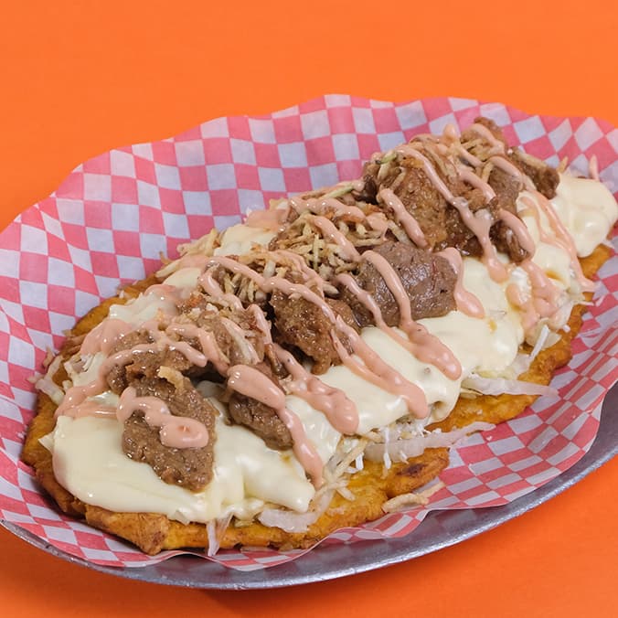 Patacón con Carne