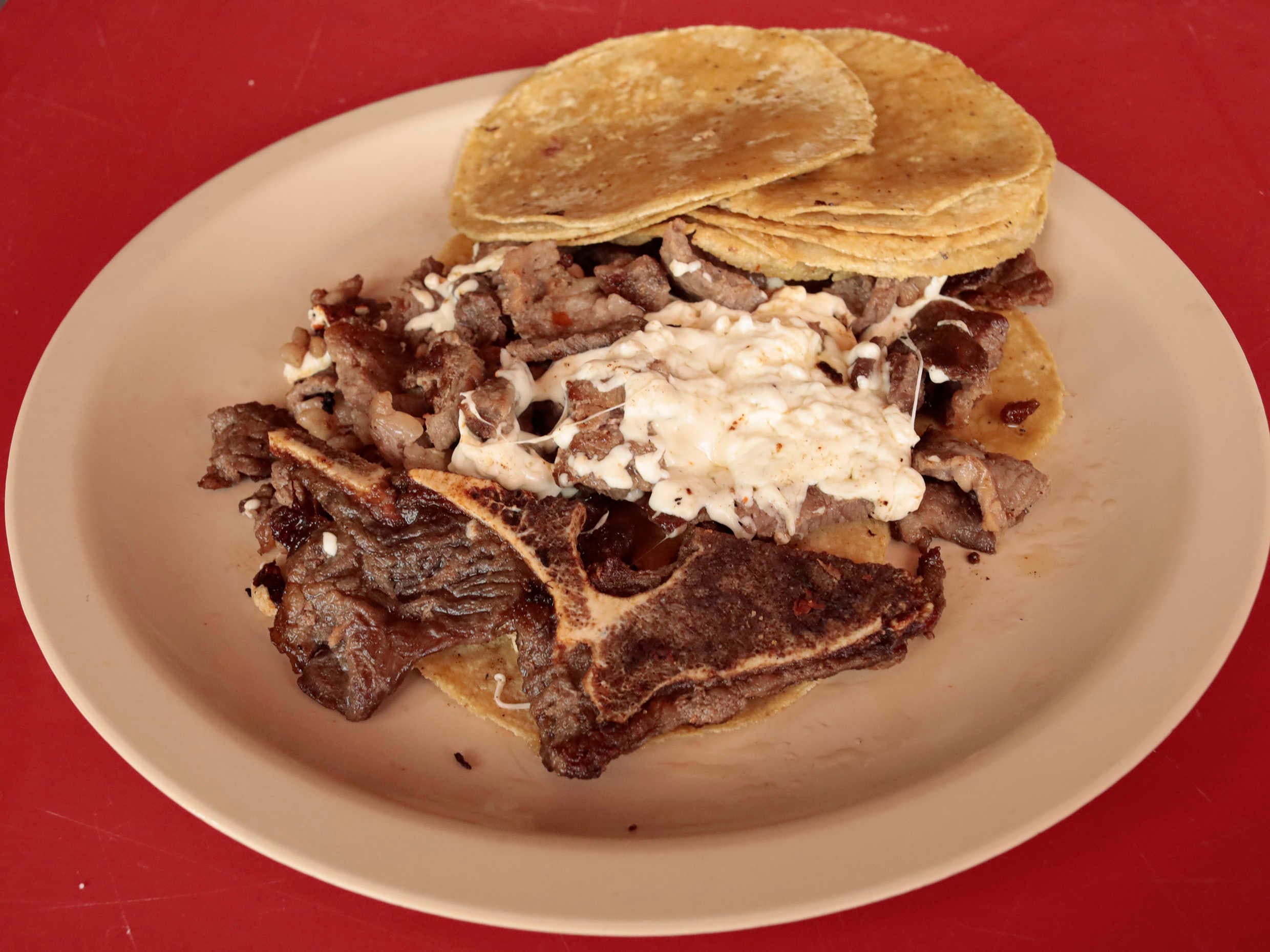 Orden de Chuleta con Queso Porción para 5 Tacos