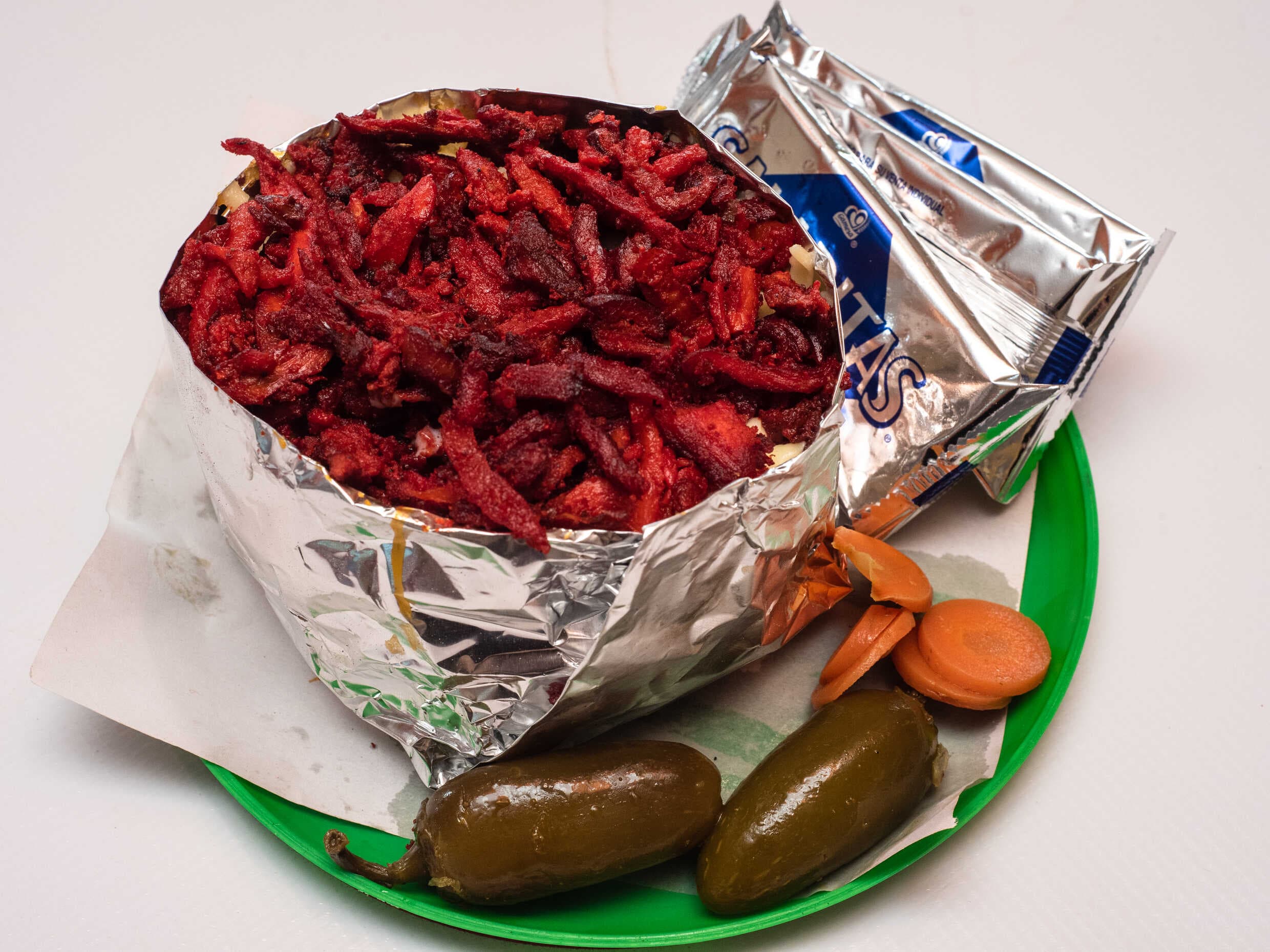 Papa Asada con Trompo.