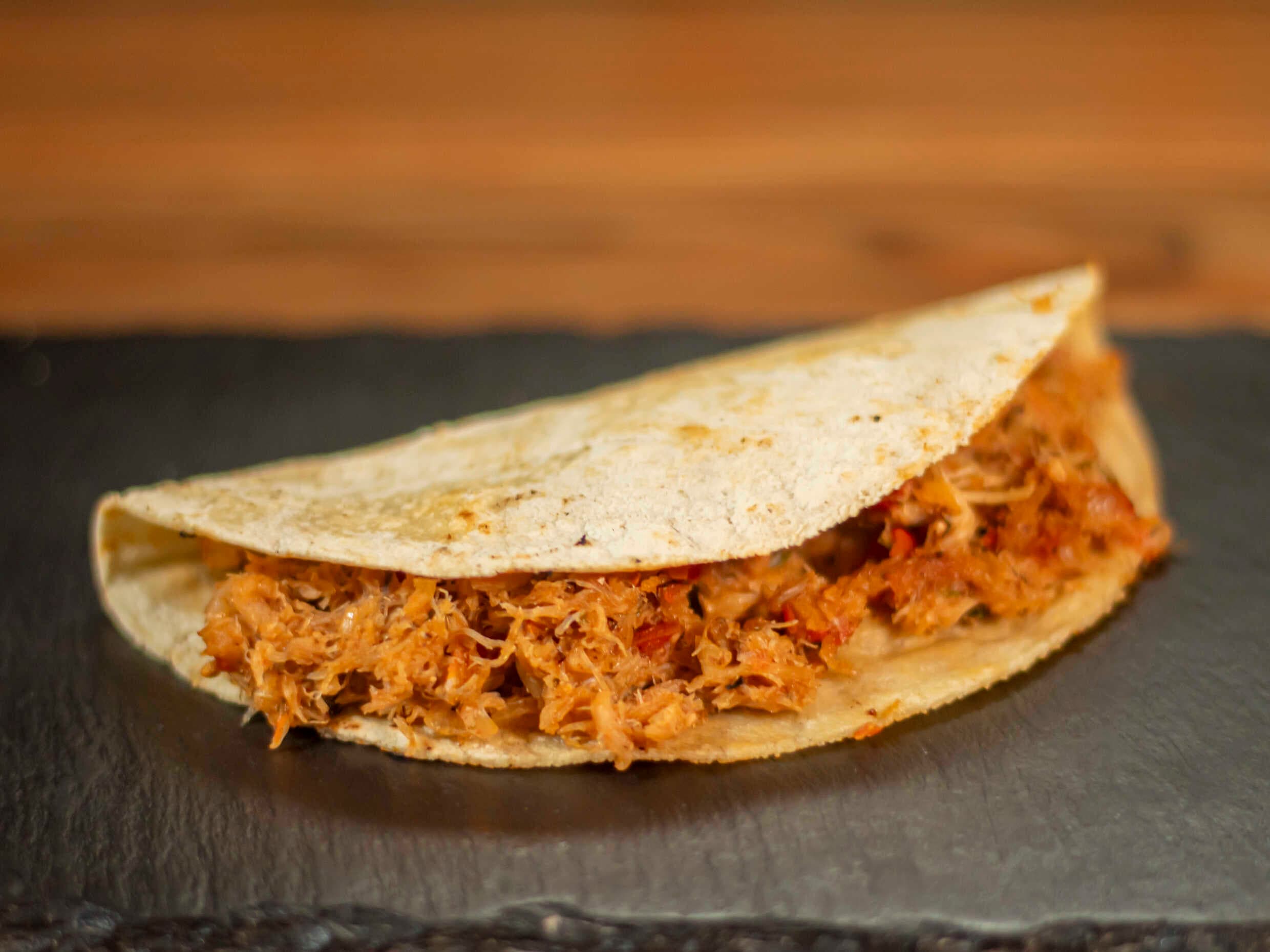 Taco de pulpa de jaiba