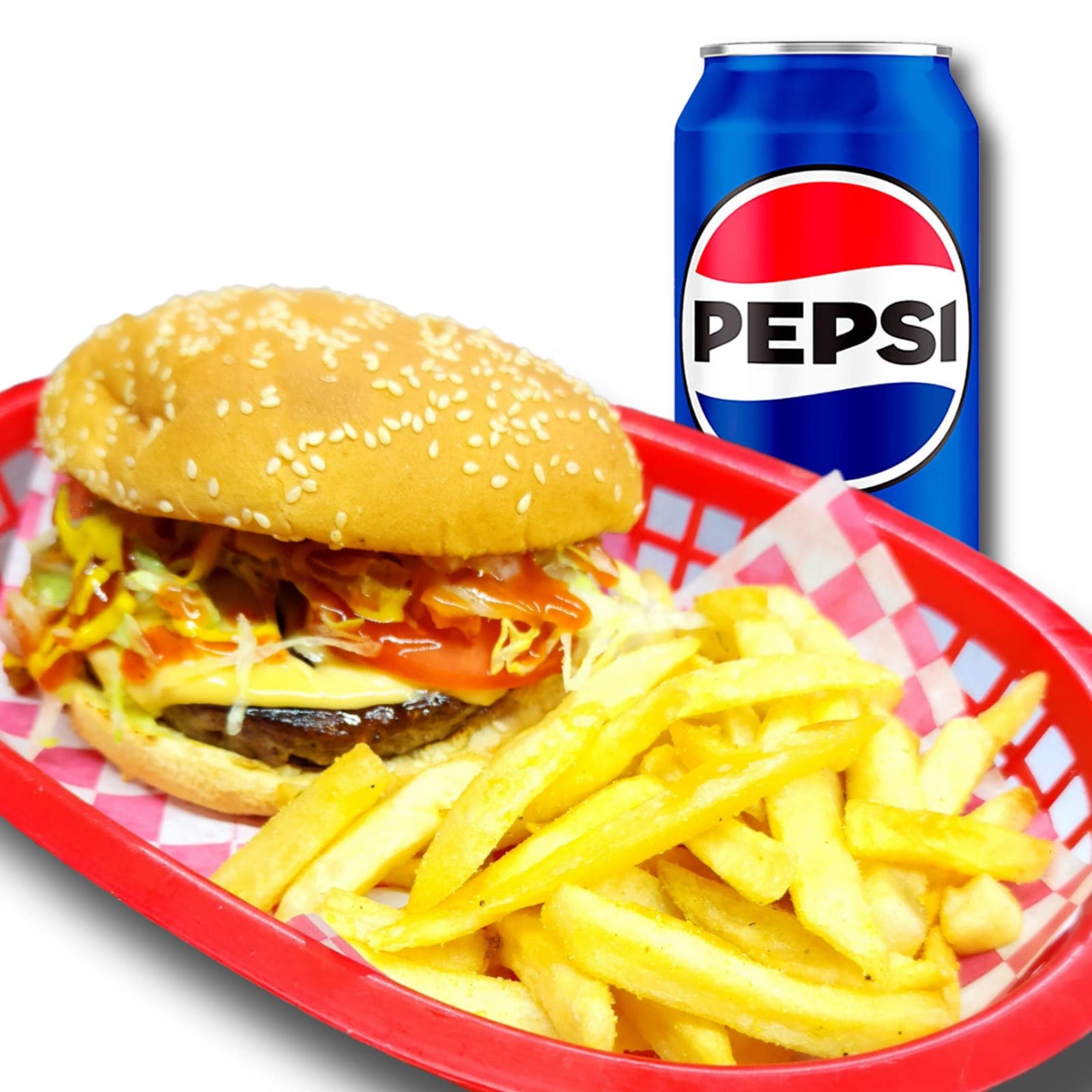Combo Hamburguesa + Papas + 1 Refresco