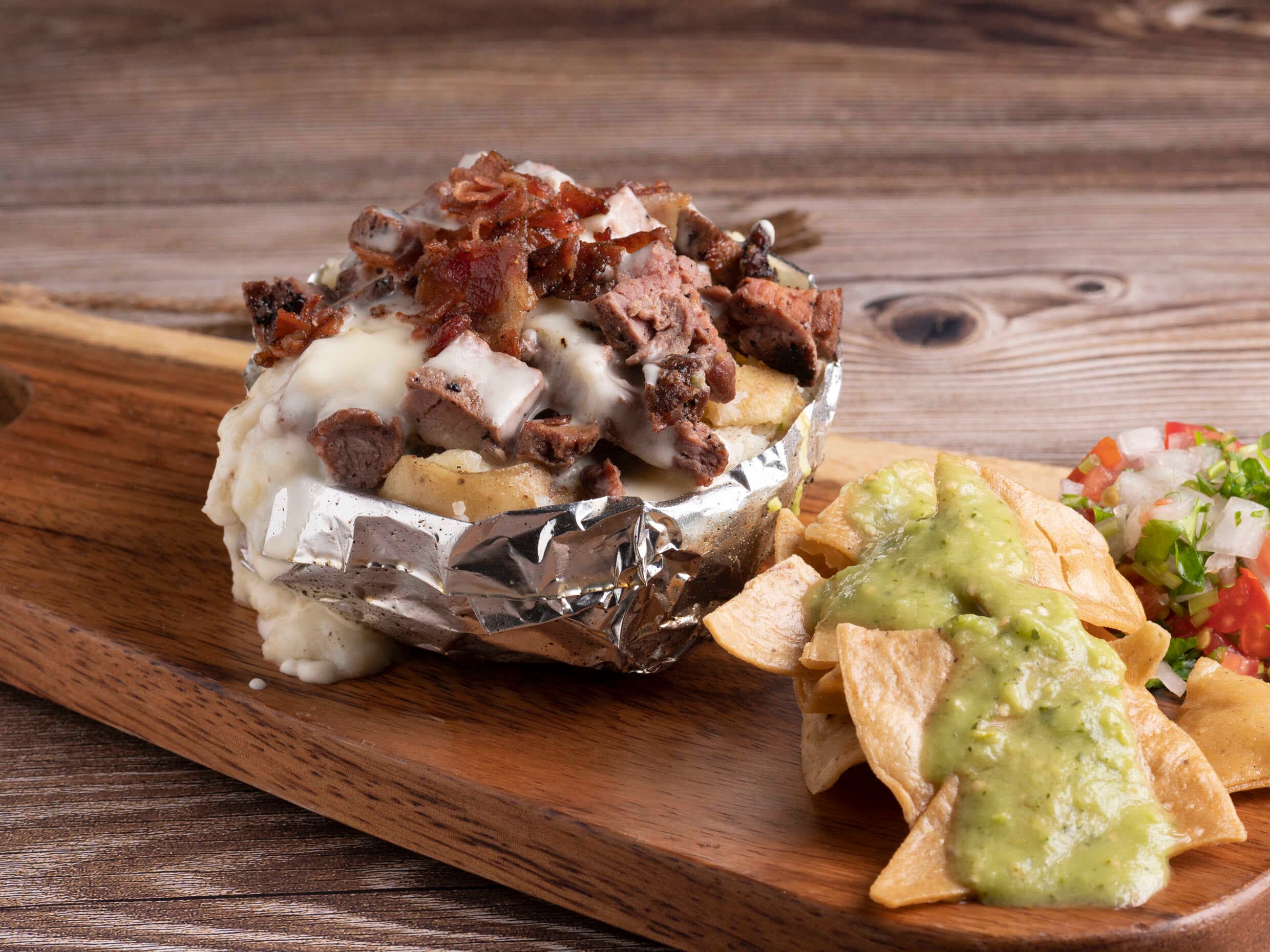 Papa Sencilla con Arrachera