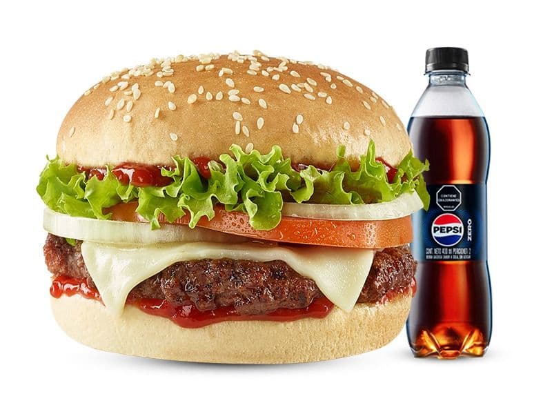 Hamburguesa la Propia+ Gaseosa Pet 400 Ml.