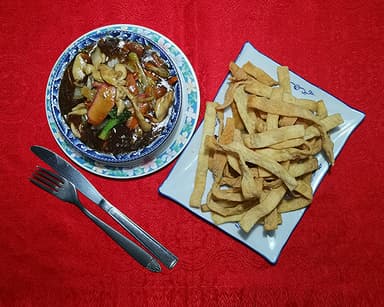 59 - Chau Min con Pollo, Lechón, Jamón y Verduras