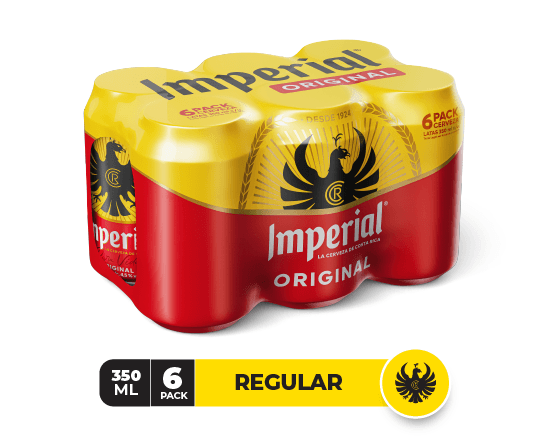 6 Pack Cerveza Imperial Lata 350 ml