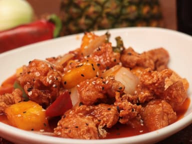 Pollo en salsa agridulce
