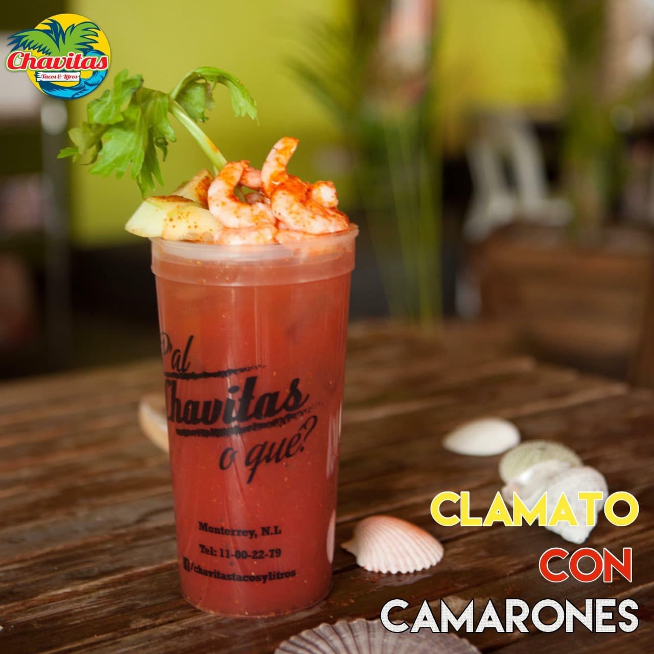 Clamato con cerveza importada y vodka