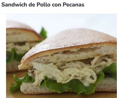 Sándwich de Pollo con Pecanas + Jugo de Piña