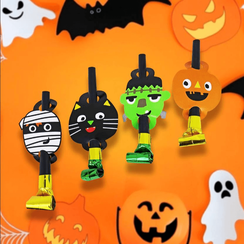 Sopladores con Diseño de Halloween 4 Piezas.