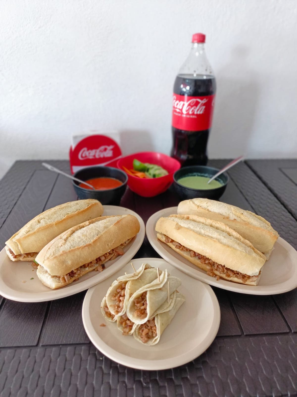 Combo Coca Cola + tacos y lonches+ coca  familiar