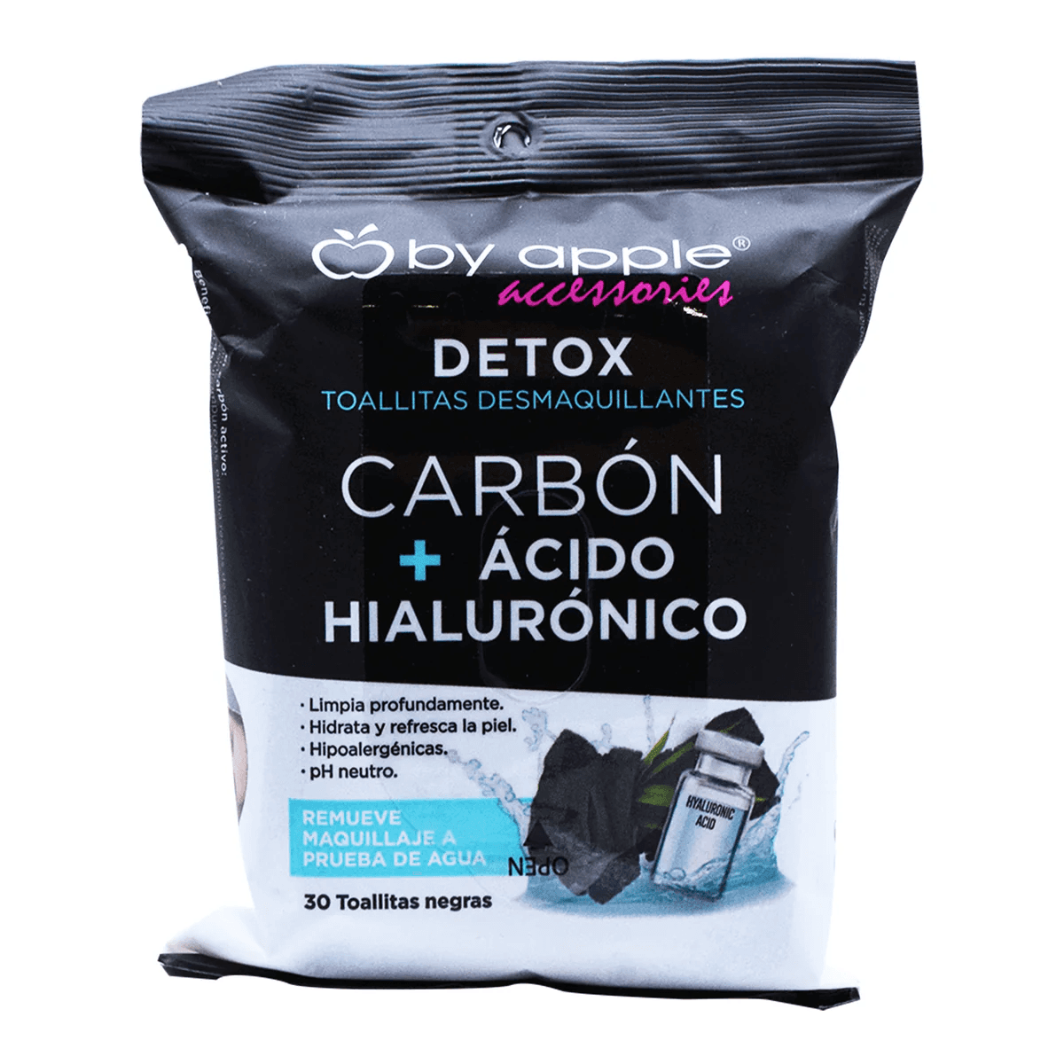 TOALLITA DESMAQUILLANTE CON CARBON ACTIVADO 30 PZAS