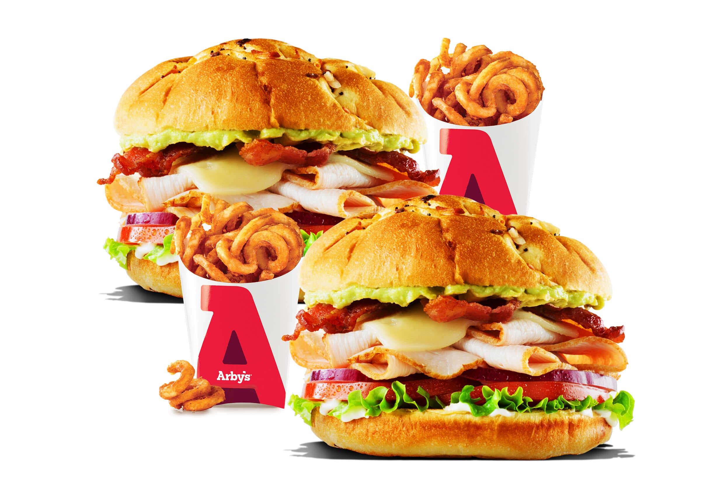 2 Turkey Bacon Avocado +2 Curly Fries Med
